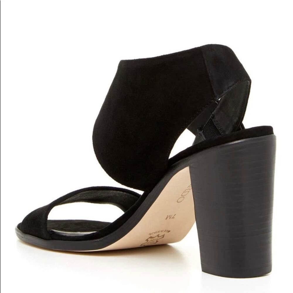 NEW IN BOX BERNARDO BLACK SUEDE HIGH HEEL SANDALS 8 - Picture 4 of 11
